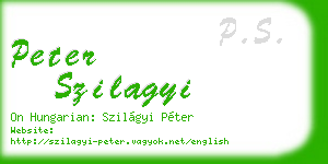 peter szilagyi business card