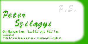 peter szilagyi business card